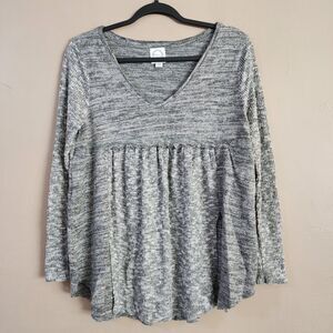 Blue Rain Womens High Waist Tunic Sweater Size XXS Gray Soft Slits Long Sleeve